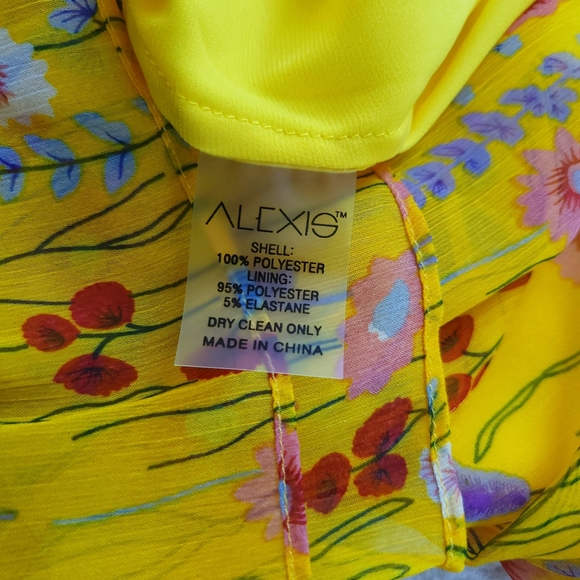ALEXIS Edyta Floral One-Shoulder Yellow Floral Ruffle Mini Dress - Picture 7 of 10